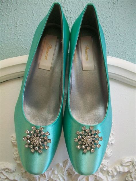 Tiffany Blue Wedding Shoes 1 3/4 Inch Small Heel Closed Toe Snowflake ...