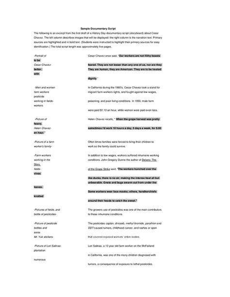 Documentary script outline template in Word and Pdf formats - page 5 of 7