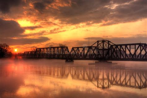 Train Bridge at Sunset stock photo. Image of clouds, outdoors - 29504082