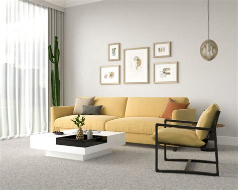 Living Room Design Inspirations with Cream Carpet Flooring - roomdsign.com