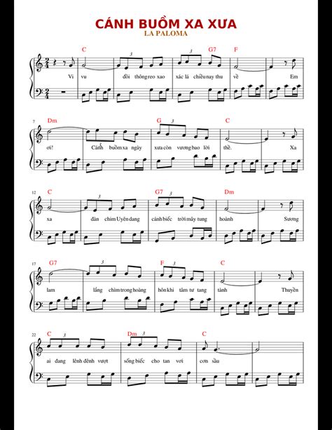 LA PALOMA sheet music for Piano download free in PDF or MIDI