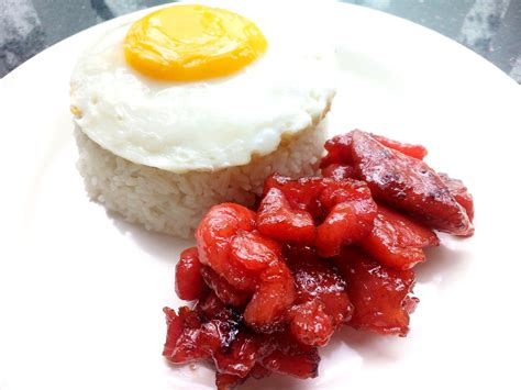 Tocilog | Tocino (Spanish-style Bacon) + Sinangag (Fried Rice) + Itlog (Fried Egg) | Peach ...