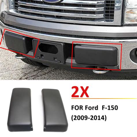 1 Pair ABS Cover For Ford F 150 2009 2014 Front Bumper Black License Plate Kit Shell Cap Trims ...