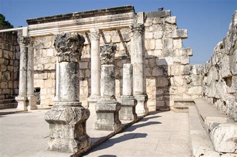 Capernaum Synagogue Ruins in Israel Stock Image - Image of christianity ...