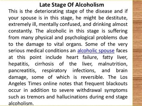 Stages of alcoholism