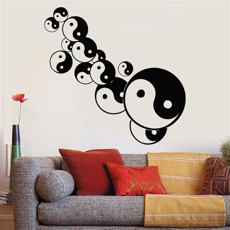 Vinyl Wall Decal Yin Yang Decor Bedroom Talisman Taiji Stickers Mural — Wallstickers4you