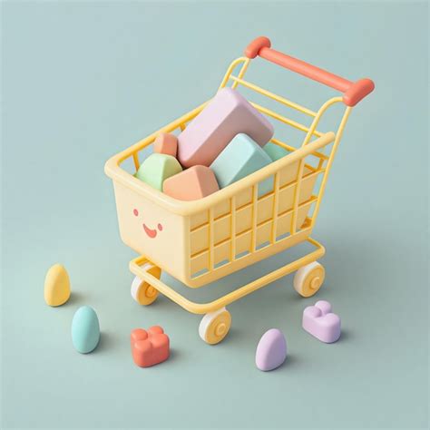 Premium Photo | Cute whimsical 3d shopping cart icon character perfect for ecommerce retail ...