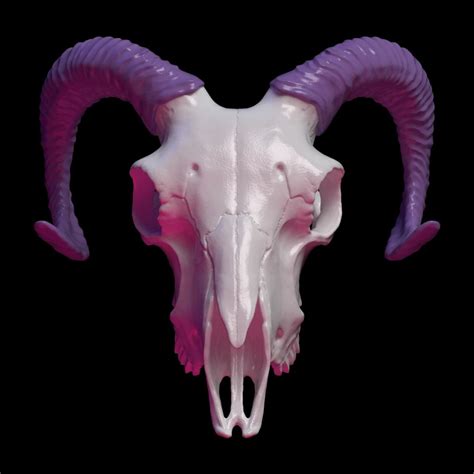 Goat skull 3D print model in 2020 | Goat skull, Skull, Skull carving