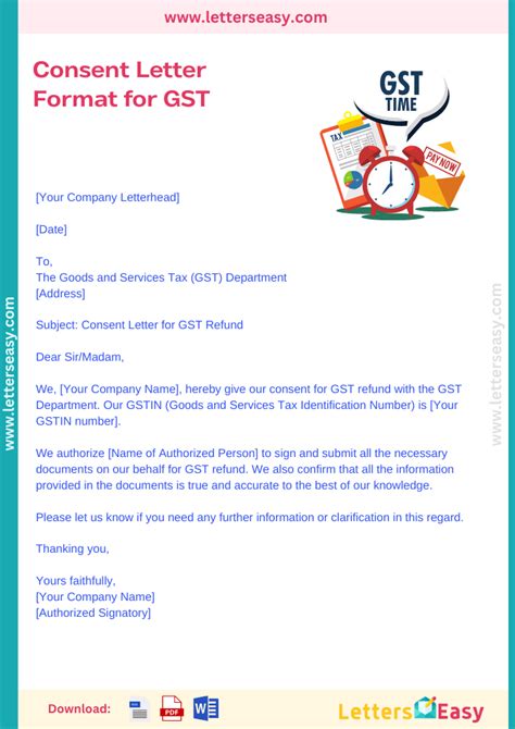 Consent Letter Format for GST - 20+ Samples, Email Template, Tips ...