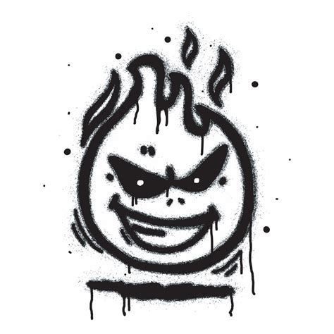 Fire emoji graffiti spray painted black on white 16775705 Vector Art at Vecteezy