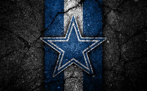 Download wallpapers 4k, Dallas Cowboys, logo, black stone, NFL, NFC ...