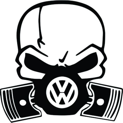 VW Volkswagen Skull Piston Gas Mask Black Vinyl Decal Sticker | 5.5-Inches | Vinyl decals, Gas ...