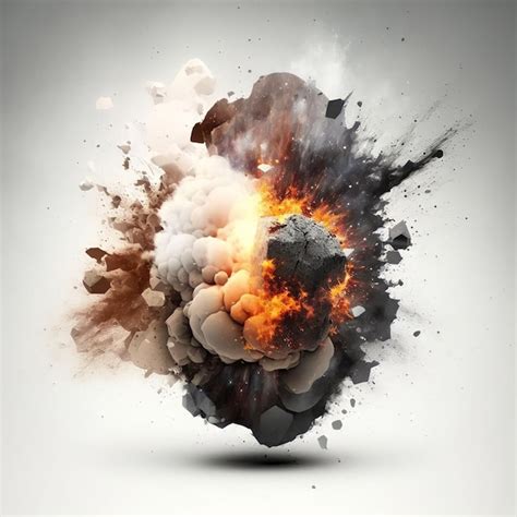 Premium AI Image | A fireball and a explosion with smoke and smoke.