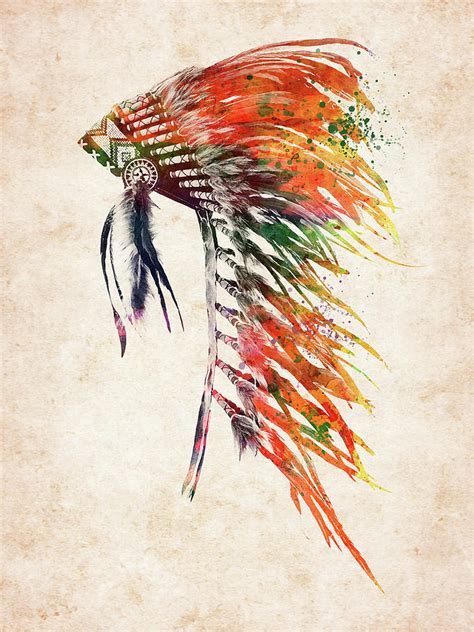 Native American Headdress 3 Digital Art by Mihaela Pater | Pixels