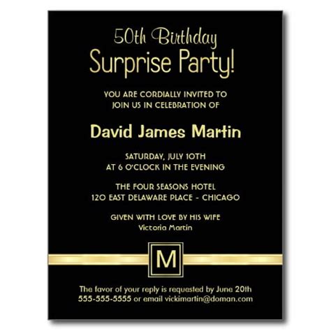 Surprise 50th Birthday Party Invitations Wording | Drevio Invitations Design