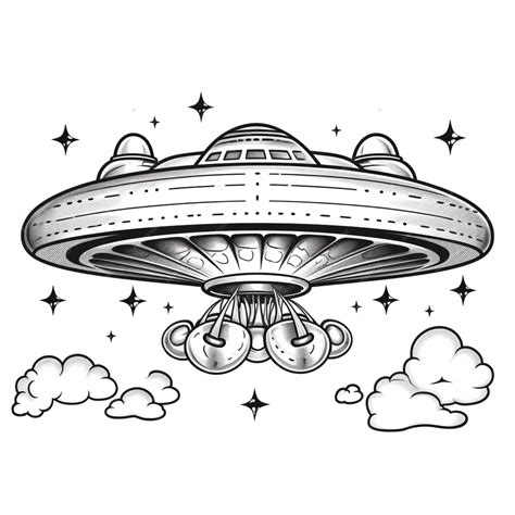 Premium AI Image | a drawing of a flying saucer with a clock on it ...