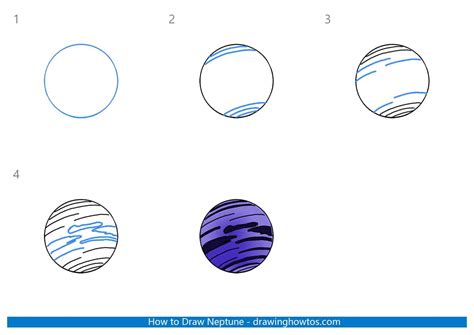 How to Draw Neptune - Step by Step Easy Drawing Guides - Drawing Howtos