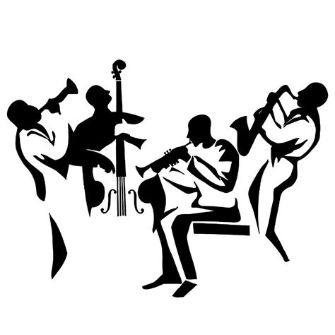 "Jazz Band, Jazz Musicians Black White Digital Art. Size: 24\" x 24\", 32' x 32\" Printed on ...