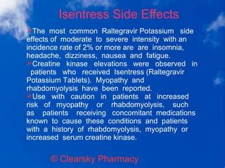 Isentress (Raltegravir Potassium Tablets) | PPT