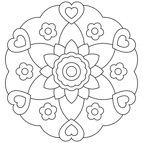 Easy Spring Mandala Coloring Page - Free Printable Coloring Pages for Kids