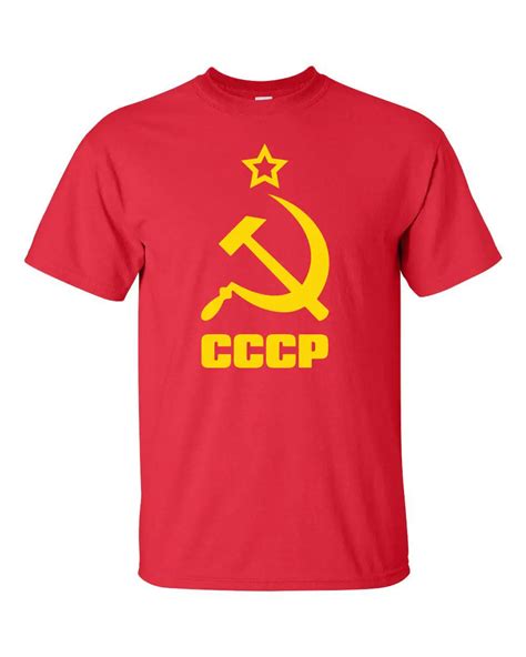 CCCP USSR HAMMER & SICKLE FLAG KGB Soviet Union Russia Men's Tee Shirt 487 Fashion Short Sleeve ...