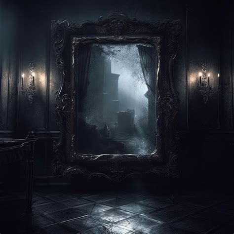 Premium Photo | Fantasy Haunted Mirror at Night