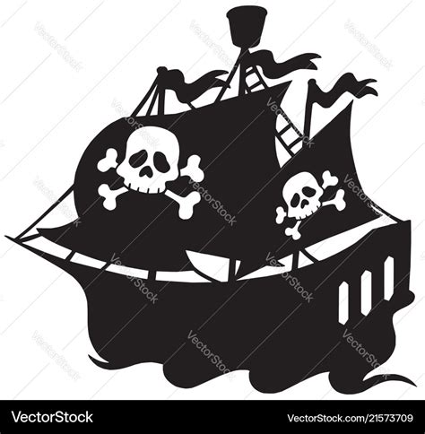 Pirate ship silhouette Royalty Free Vector Image