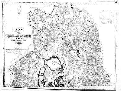 1879 Map of Middleboro Massachusetts Middleborough MA Mass Downtown Map Houses