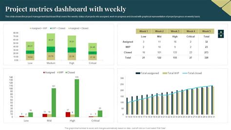 Project Metrics Dashboard With Weekly Formats PDF