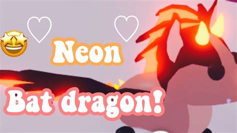 I GOT A NEON BAT DRAGON!/Adopt me - YouTube