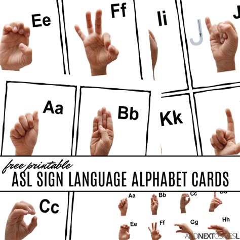 Free Printable ASL Sign Language Alphabet Cards & Poster | And Next Comes L - Hyperlexia Resources