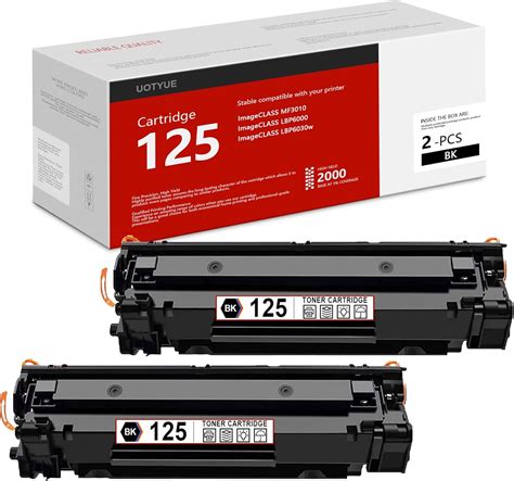 125 2-Pack Black Toner Cartridge: UOTYUE CRG 125 (3484B001) Compatible Replacement for Canon 125 ...