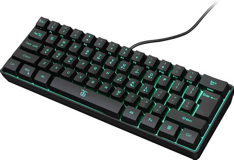 DGG K60 61 Keys RGB Backlit 60% Wired Gaming Keyboard, Ergonomic ...