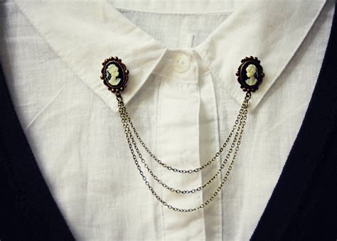 Cameo Collar Pins Collar Chain Collar Brooch Lapel Pin - Etsy | Collar ...