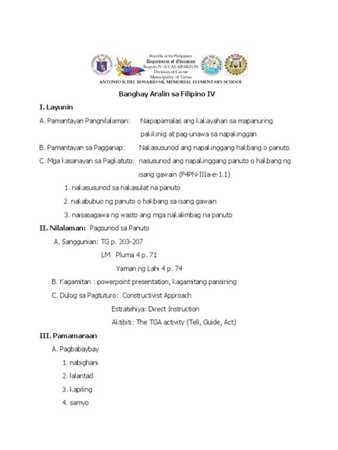 Pagsunod Sa Panuto 3RD Grading | PDF