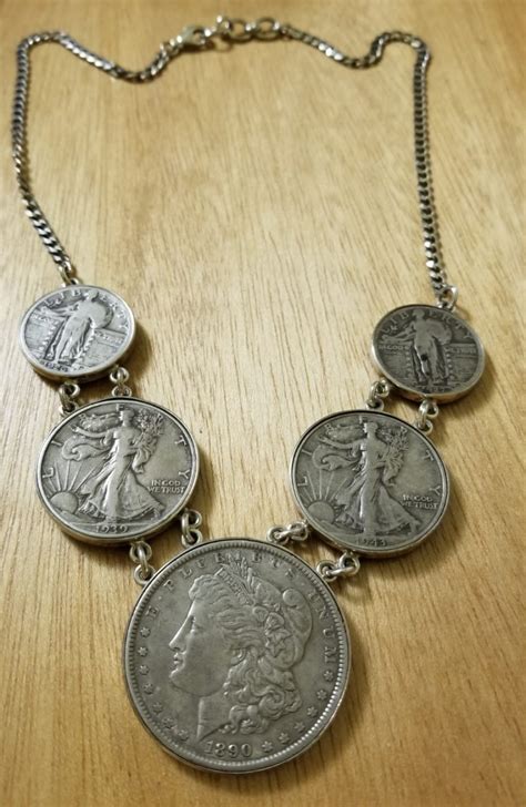 Vintage Real coin and sterling silver necklace handmade by Anna King ...