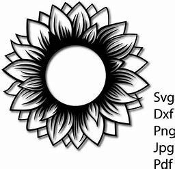 Sunflower DXF - Bing images in 2020 | Dxf, Digital design, Sunflower