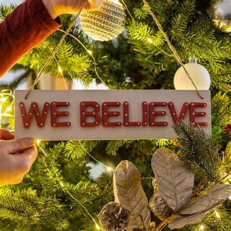 We Believe Christmas Hanging Sign By The Little Sign Company