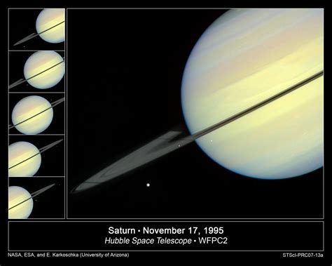 Hubble Sees Moons Racing Across Saturn | HubbleSite