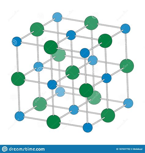 Sodium Chloride (rock Salt, Halite, Table Salt), Crystal Structure Stock Illustration ...