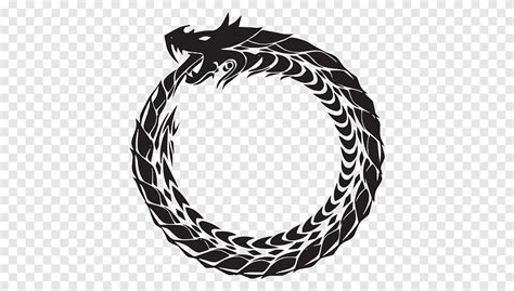Ouroboros Ghostmasters Symbol Snake Jörmungandr, symbol, dragon, monochrome png | PNGEgg