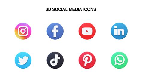 Free 3D Social Media Icons PowerPoint Template | Slidebazaar