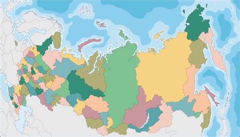 Premium Vector | Map of the russian federation with federal subjects