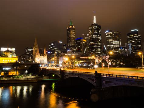 Download Skyscraper Building Skyline Bridge Light Night City Australia ...