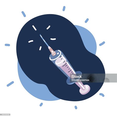 Cartoon Vector Illustration Of Injection Syringe Stock Illustration - Download Image Now ...