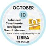 October 10 Zodiac (Libra) Birthday: Personality, Birthstone, Compatibility - FutureScopeAstro