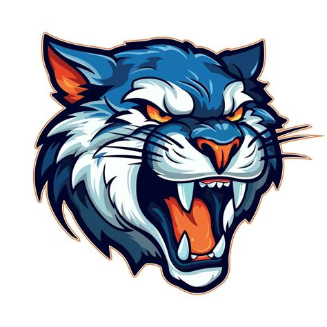 Majestic wildcat mascot logo vector illustration with isolated ...