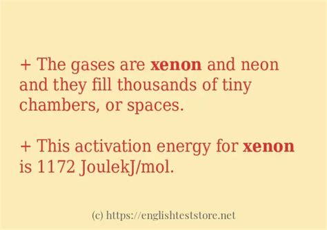 Some sentences in use of "xenon" - EnglishTestStore Blog