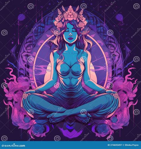 Psyche Greek Goddess of the Soul Purple Image Generative AI Stock Illustration - Illustration of ...