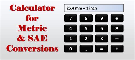 Calculator for Metric & SAE | Convert MM to Inches & Inches to MM